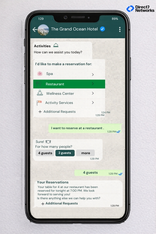 Spa and Restaurant Reservations