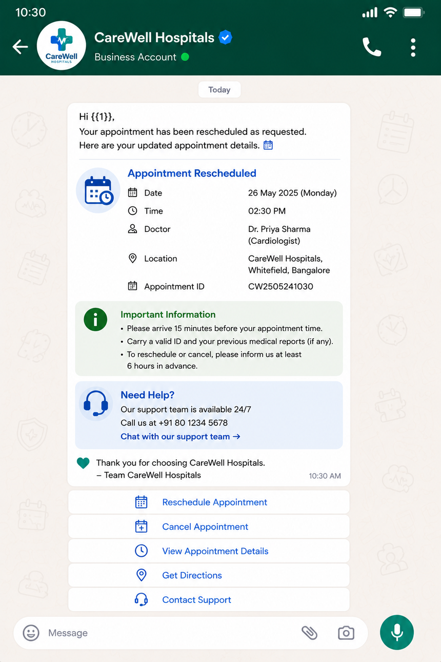 Appointment Reschedule- Healthcare