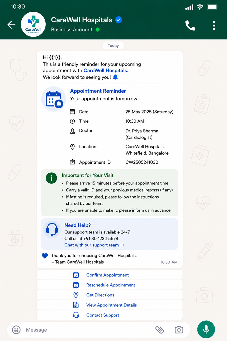 Appointment reminder-healthcare