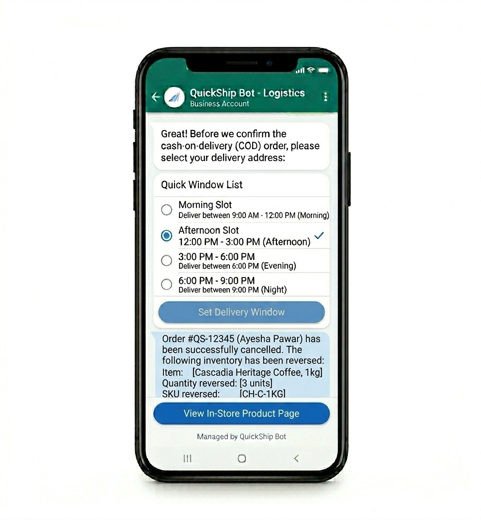 COD cancellation capture