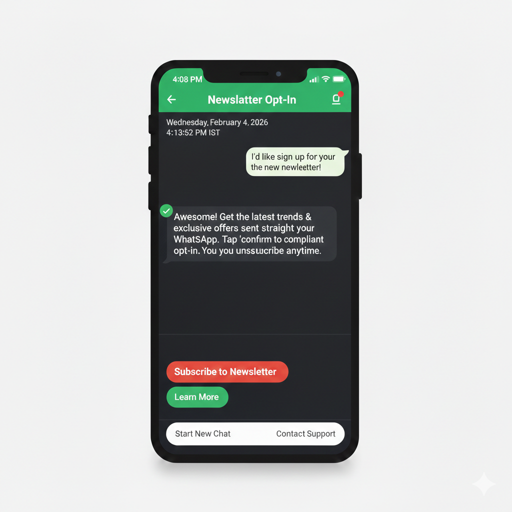 Capture compliant newsletter opt-ins through conversational messaging
