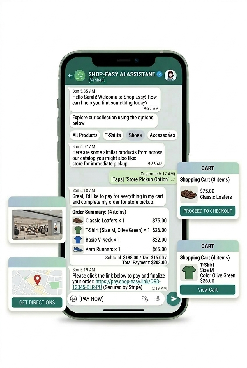 Cart Confirmation and Checkout-whatsapp chatbot