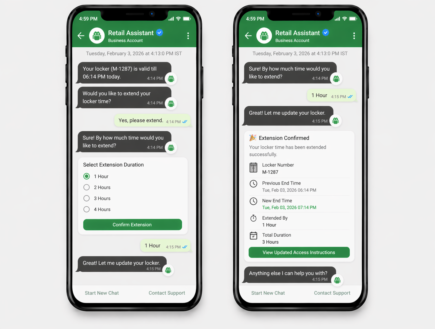 Extend an active locker hold