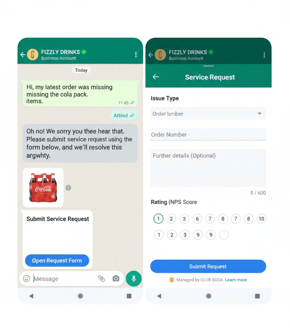 Customer feed back-whatsapp flow
