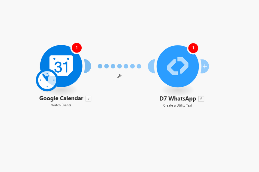 Google calender +D7 WhatsApp