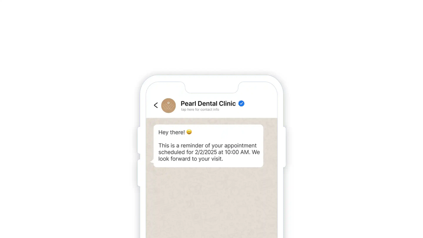 WhatsApp Appointment Reminder-Pearl Dental Clinic