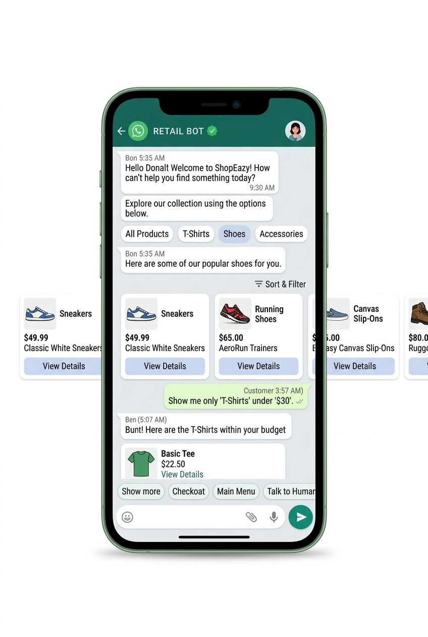Product catalog on Whatsapp Chatbot