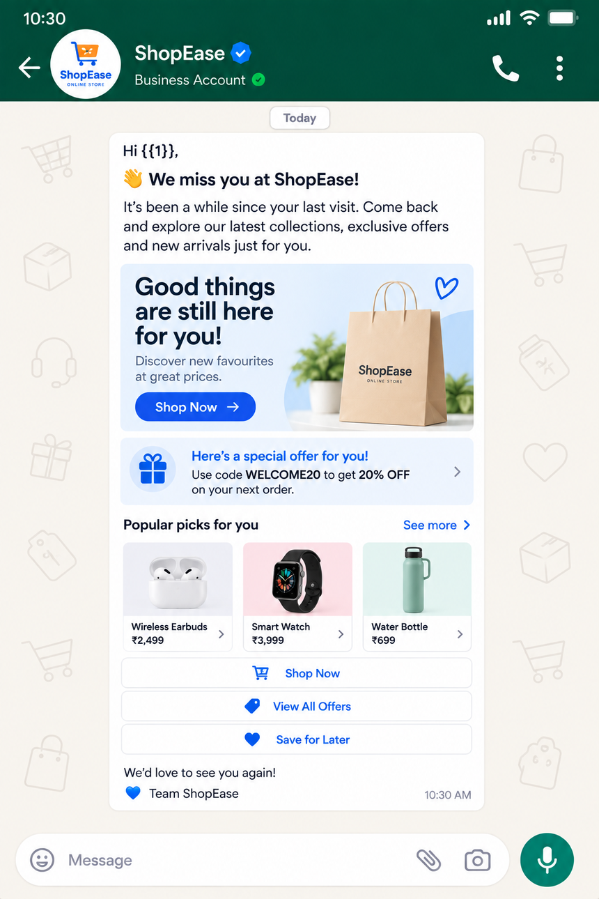 Re engagement template for e commerce