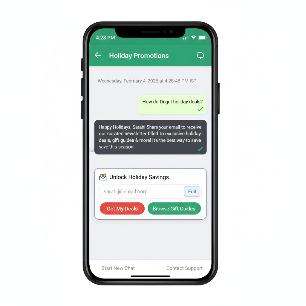 Seasonal promotion newsletter capture