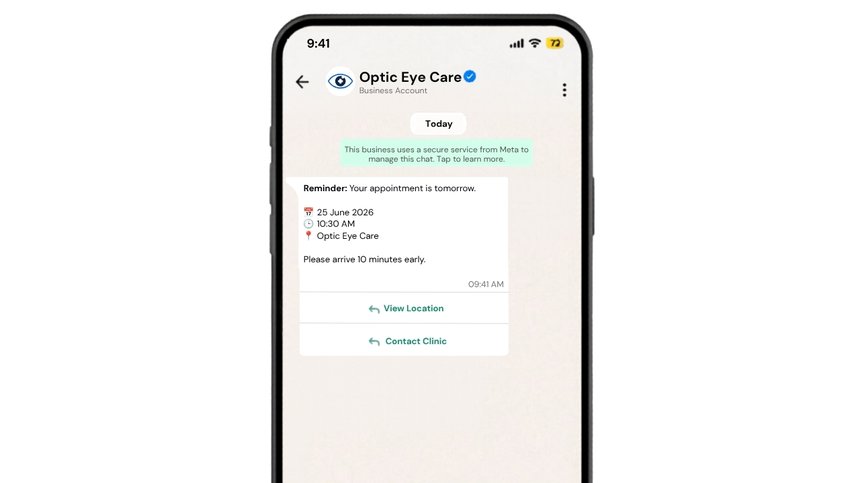 Upcoming Appointment Reminder with Location