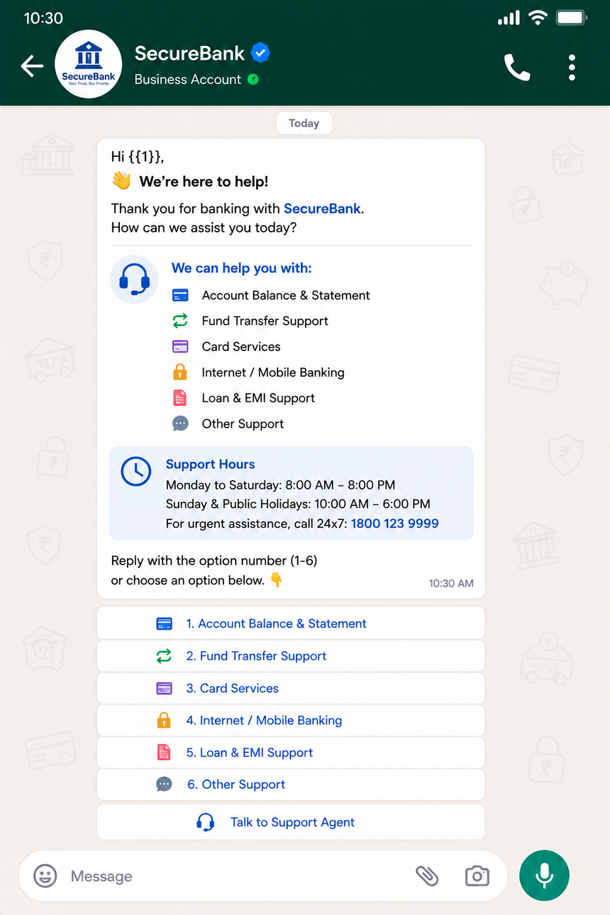 customer support-banking
