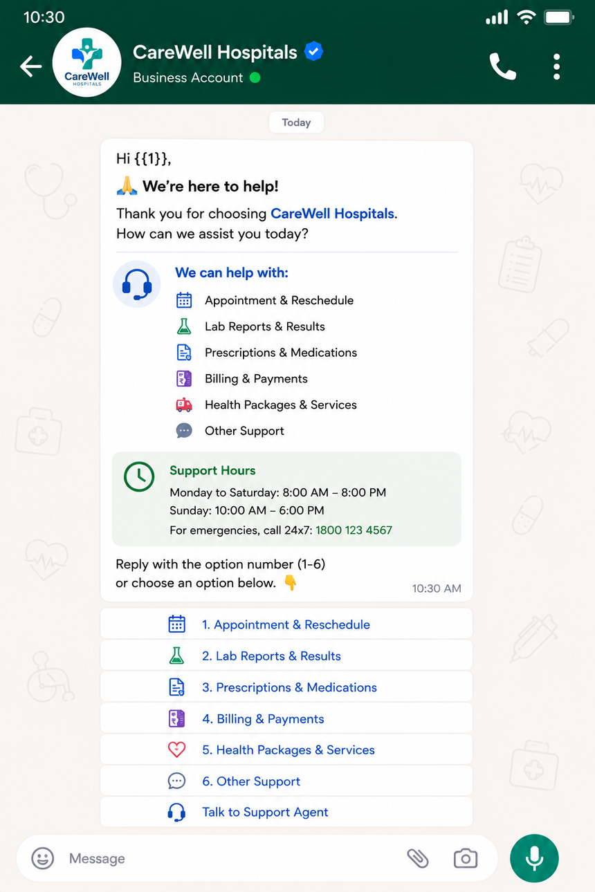 customer support-healthcare
