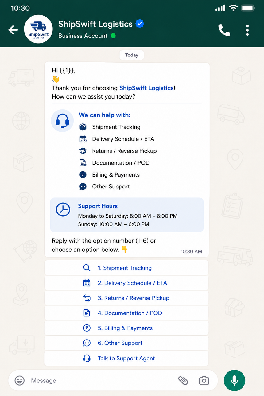 customer support-logistics