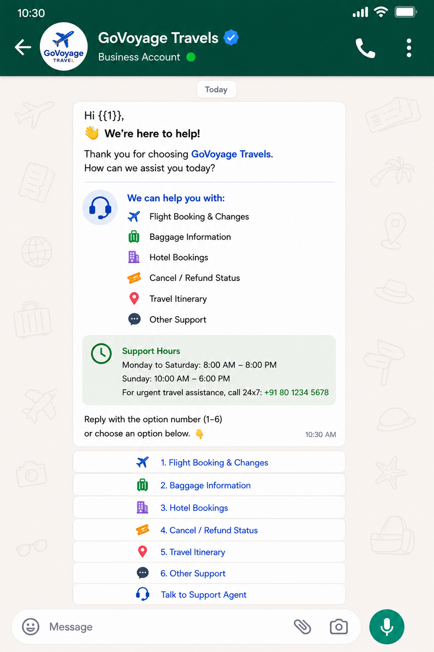 customer support-travel