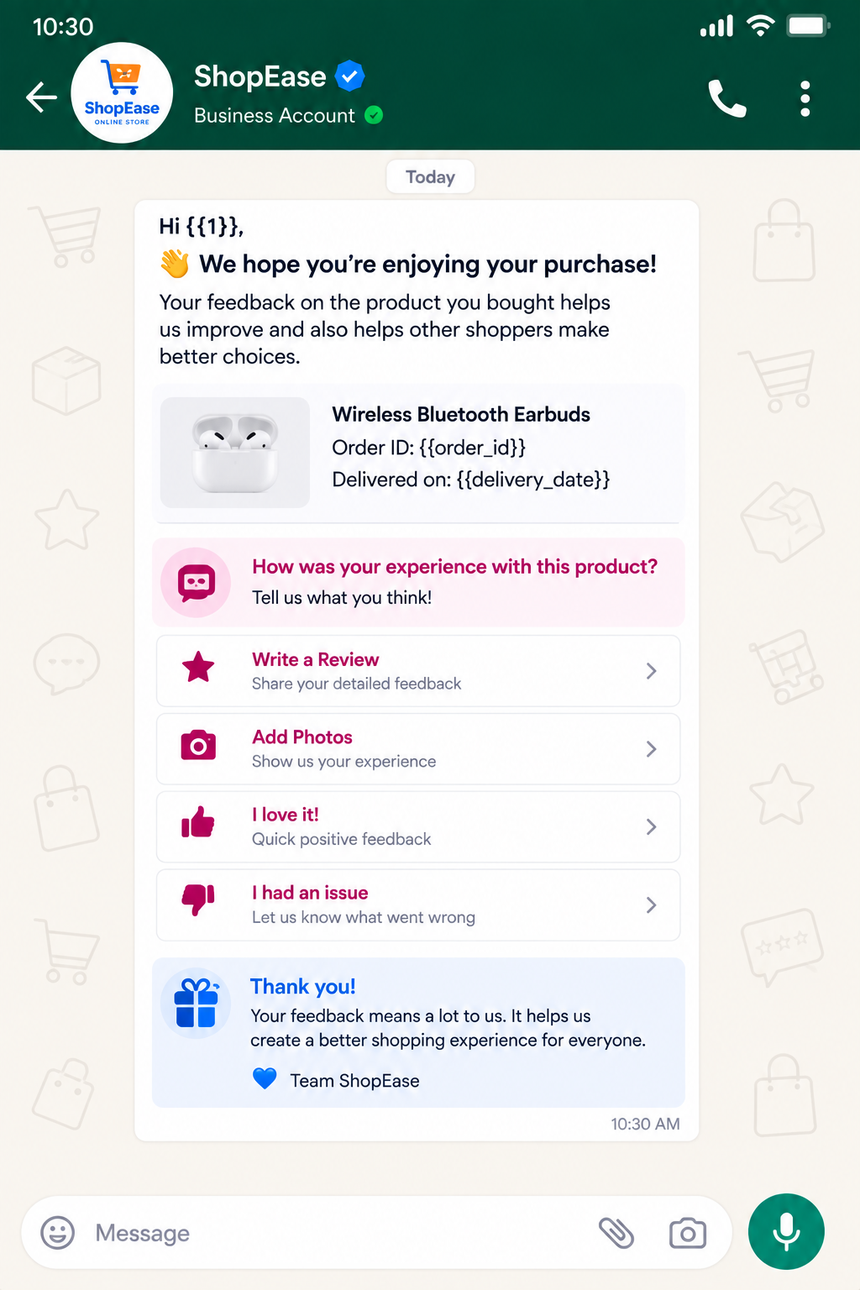 feed back templates