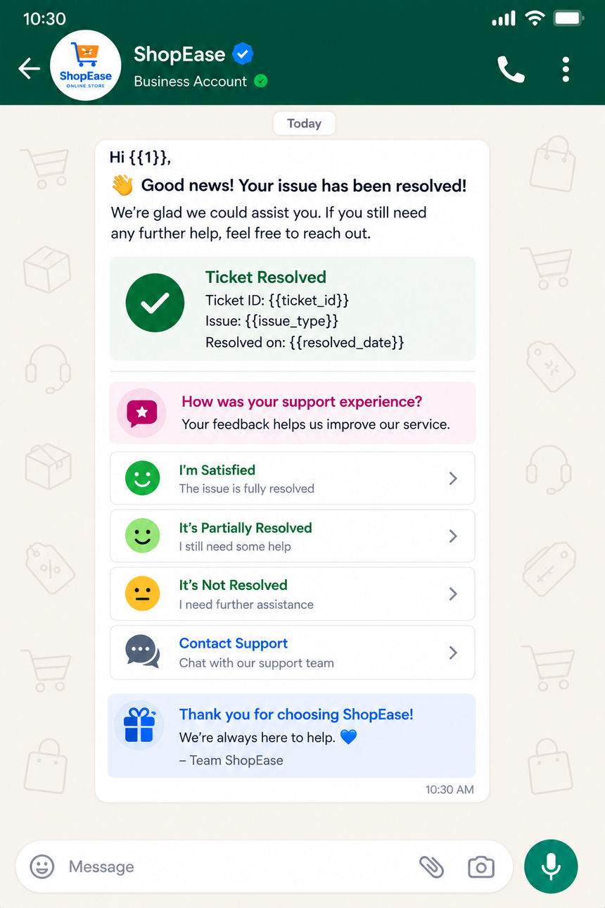 issue resolution template