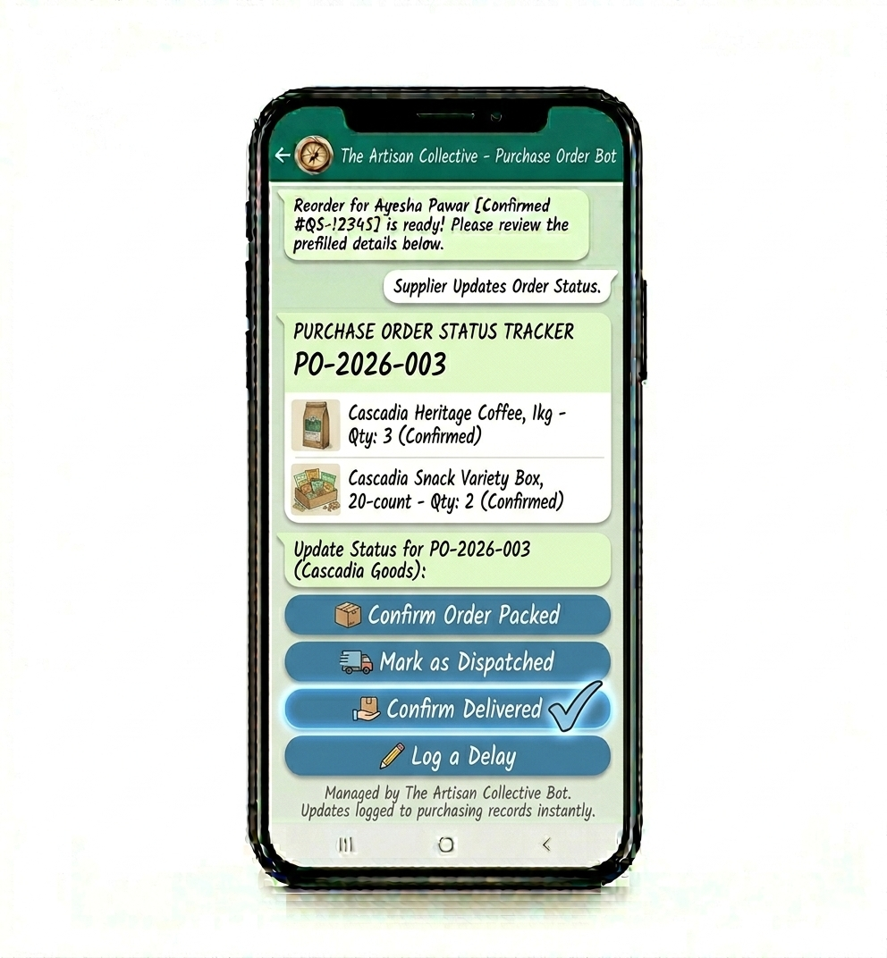 whatsapp chatbot-Reorder Status Check-In