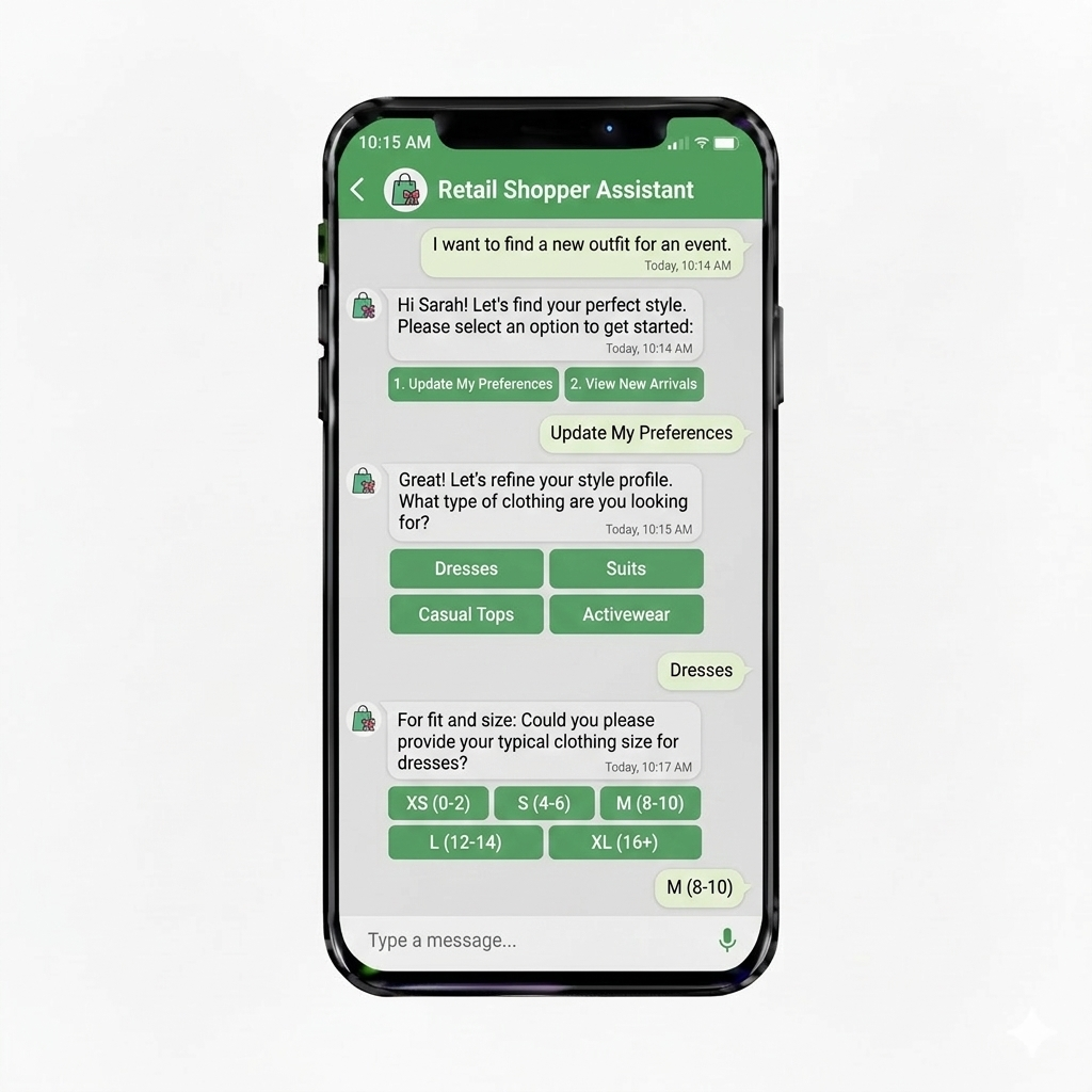 whatsapp chatbot-interactive shopping