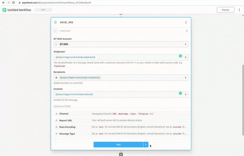 Automate Your Workflow by Pipedream D7 SMS Integration | D7 Networks